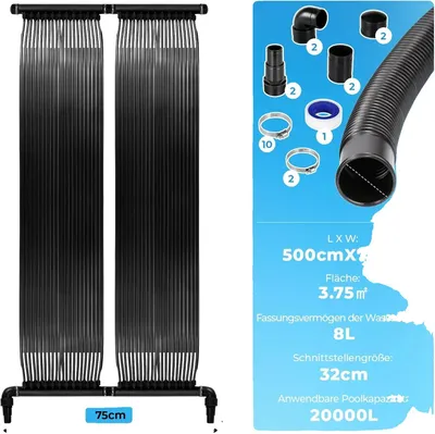 Productafbeelding van Zonnecollector-zwembadverwarming, milieuvriendelijk, UV-bestendig, 500 cm x 75 cm