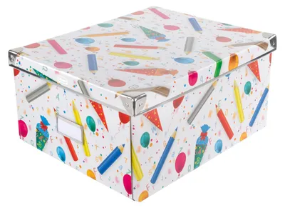 Immagine prodotto di Contenitore pieghevole con coperchio, ideale per la scuola, dimensioni 35x28x17 cm