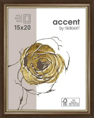 Obrázok produktu pre Drevený rám Ascot 13x18 cm tmavo hnedo-zlatý