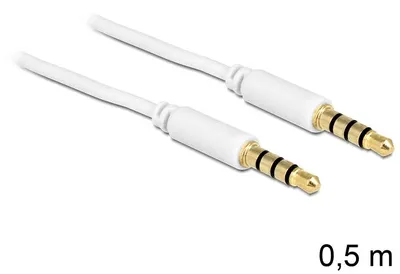 Produktbild von DeLOCK 3.5mm - 3.5mm, 0.5m, 3.5mm, Männlich, 3.5mm, Männlich, 0,5 m, Weiß