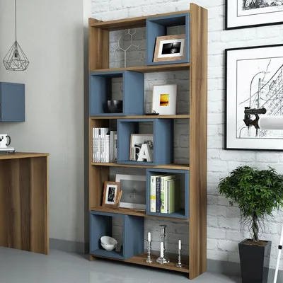Immagine prodotto di Policoro - Libreria, 80x22x170h cm Marrone Noce, 4 Ripiani