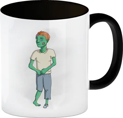 Produktbild von Kaffeetasse mit süßem Zombie und Spruch - Too cute to spook