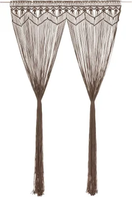 Produktbild von The Living Store Makramee Vorhang Taupe 140x240 cm Baumwolle