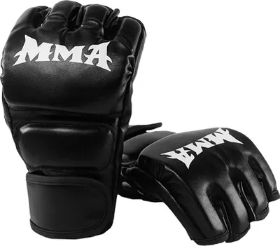 Zdjęcie produktu dla INF Rękawice Bokserskie Półpalcowe - MMA Sparring i Trening na Worku, 1 Para Czarny
