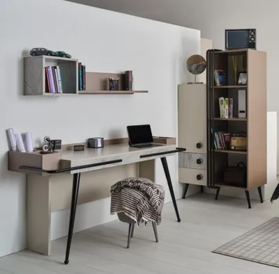 Image de mobilier de bureau nsemble bureau table étagère moderne élégant