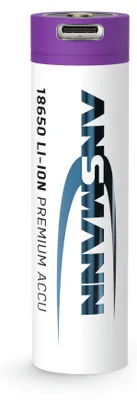Produktbild von ANSMANN 18650 Li-Ion Akku 3.6V, Typ 2600, 2500mAh USB C Port & Safetyboard