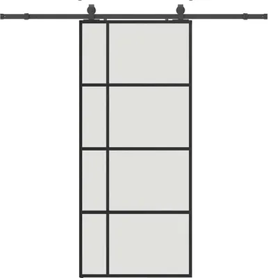 Immagine prodotto di Porta Scorrevole con Ferramenta Nera 90x205 cm in Vetro ESG