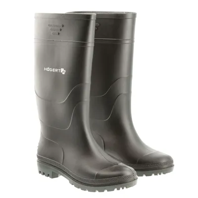 Produktbild von Högert Technik - Arbeitsgummistiefel PVC schwarz OB SRA Sicherheitsstiefel, rutschfeste Berufsstiefel, wasserdichte Arbeitsstiefel ohne Metallteile für Industrie und Handwerk