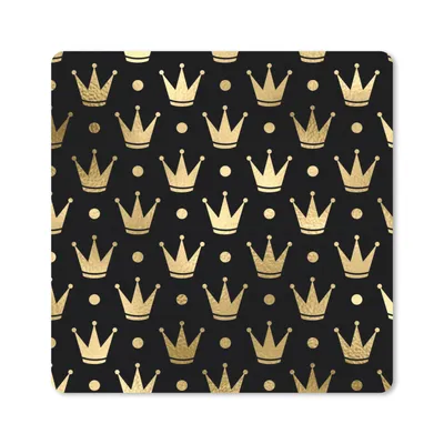 Produktbild von MuchoWow® Mauspad Mousepad Muster - Krone - Gold 20x20 cm - Mousepads - Maus Mat - Pad - Mausunterlage - Desk Mat - Bureauartikeln