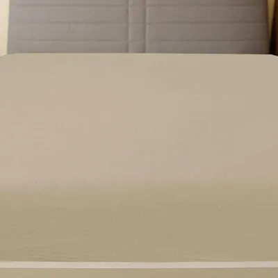 Produktbild von vidaXL Spannbettlaken Jersey Taupe 180x200 cm Baumwolle