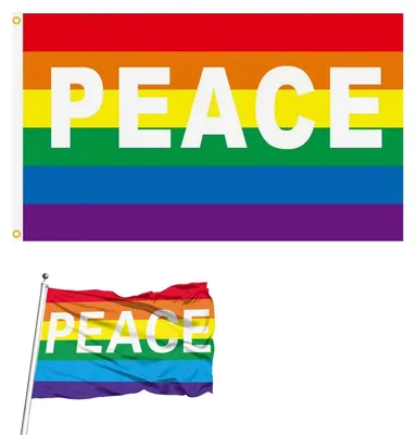 Friedensflagge Regenbogen 150x90 cm, Polyester, UV-beständig