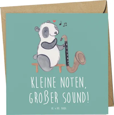 Produktbild von Mr. & Mrs. Panda Grußkarte Bassklarinette Sound - Meeresbrise - Geschenk, Musik, Kammermusik, Glückwunschkarte, Musiker, Lernen, Klappkarte, doppelkarte, faltkarte, Humor