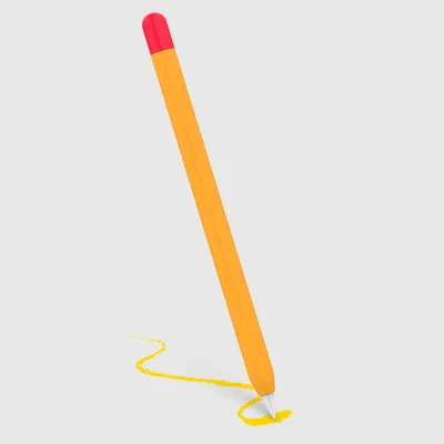 Image de DOODROO  Étui orange pour Apple Pencil avec 5 capuchons colorés