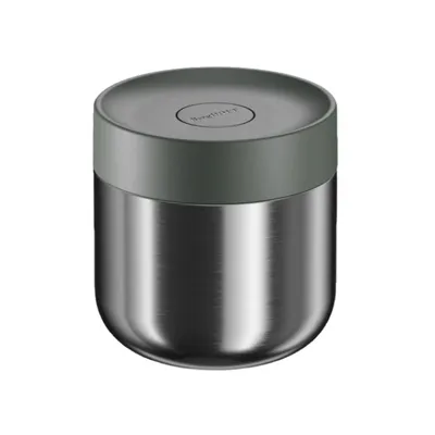 Produktbild von BergHOFF Home Nommie Thermobehälter 0,35 l, doppelwandig isoliert, warm oder kalt bis 6 Std., Edelstahl, spülmaschinenfest, Khaki Silber