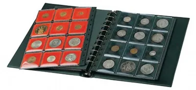Produktbild von SAFE Coin S Ersatzseite 772 samtbezogen Rot für Coin-Album Nr. 762 mit 12 Münz-Rähmchen