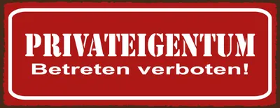 Produktbild von vianmo Blechschild 10x27 cm Privateigentum