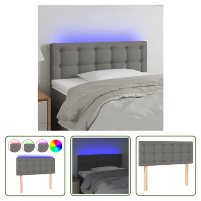 Produktbild von The Living Store LED Kopfteil Dunkelgrau 90x5x78/88 cm Stoff