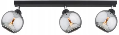 Produktbild von KAR-LIGHTING Deckenleuchte 3-flammig Schwarz aus Glas & Metall – Balkenstil für Wohnzimmer, Küche, Büro, E27-Fassung