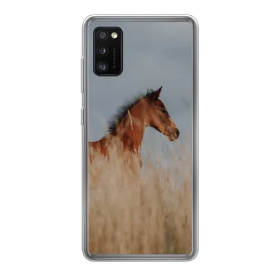 Produktbild von MuchoWow® Handyhülle Schutzhülle Hülle für Samsung Galaxy A41 Pferd - Luft - Gras Silikon Softcase Handy Hülle - Mobiltelefon