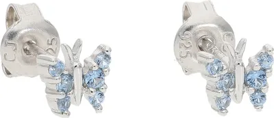 Produktbild von Schmetterling Ohrringe für Kinder und Damen Zirkonia Hellblau JuwelmaLux JL10-06-3688
