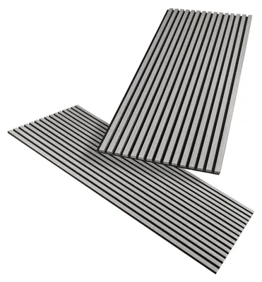 Zdjęcie produktu dla Panele akustyczne HAGEFOL® z drewna, 120x60 cm, 2 sztuki, kolor: szary, panele ścienne drewniane