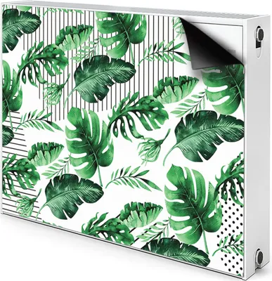 Produktbild von Magnet Heizung Verkleidung Abdeckung Heizung Heizkörperabdeckung 110x60 cm  - Punkte und Blätter