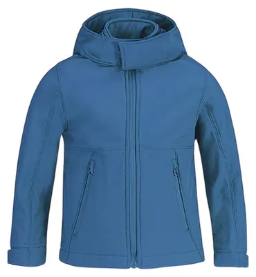 Produktbild von B&C - Softshelljacke mit Kapuze für Kinder LT1160 (116) (Azurblau)