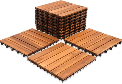 Obrázok produktu pre Yakimz Drevené dlaždice Terasové dlaždice Akácia 3m² 30x30cm Podlahové dlaždice Balkónové dlaždice Odvodnenie Záhradné dlaždice Terasové dlaždice