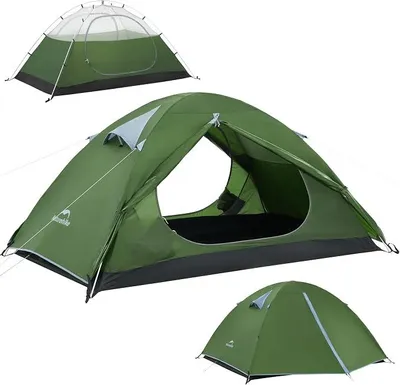 Imagen del producto de Tienda de cúpula ultraligera Bleik, impermeable (3000 mm). Tienda para 2-3 personas, ligera, ideal para camping, senderismo y trekking
