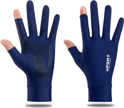 Obrázek produktu pro Rukavice bez prstů s UV ochranou – protiskluzové a prodyšné, letní rukavice pro ženy a muže, na řízení, jízdu na kole a sport, modré, velikost M