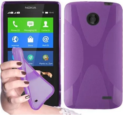 Produktbild von Cadorabo Handyhülle für Nokia X in Lila Hülle Schutzhülle TPU Silikon Backcover Case