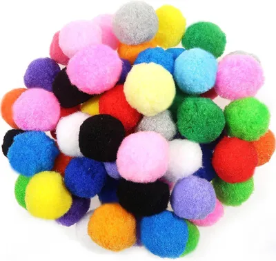 Immagine prodotto di Pomponcini colorati per lavori creativi, diametro 5 cm, confezione da 50 pezzi