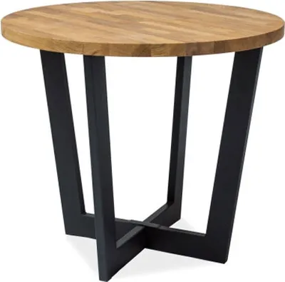 Image de Table basse de salon Cono en chêne massif noir - Dimensions au choix