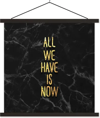 Produktbild von MuchoWow® Textilposter Zitat - Motivation - Marmor 90x90 cm mit schwarzem Rahmen - Magnetisches