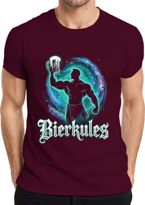 Produktbild von Bierkules Bierkrug Muskelmann Karneval Bierliebhaber Herren T-Shirt, Burgundy, XL