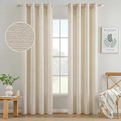 Immagine prodotto di Tende in cotone traslucido - Trasparenti - 140 x 260 cm - Beige chiaro