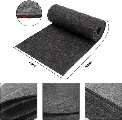 Produktbild von Schwarz Feltmat 3 mm dick 250 cm x 30 cm für Basteln und Patchwork