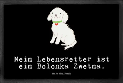 Produktbild von Mr. & Mrs. Panda Schmutzmatte Bolonka Zwetna Lebensretter 50 x 75 cm - Schwarz - Geschenk, Fußabtreter, Fussmatte, Gummimatte, Tsvetnaya, fußmatte, Bodenvorleger
