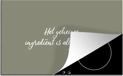 Produktbild von KitchenYeah© Herdabdeckplatte Sprichwörter - Liebe - Zitate - Die geheime Zutat ist immer die Liebe! , 81x52cm, Küche Deko, Glaskeramikkochfeld Herdabdeckung, Abdeckplatte fùr Kochfeld