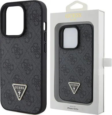 Produktbild von Guess Hardcase  4G Diaomond Triangle  Gold Logo fr iPhone 15 Pro  6,1" grau - black