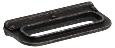 Immagine prodotto di Maniglia per mobili in zamak, distanza tra i fori di 64 mm, finitura in ferro nero effetto vintage