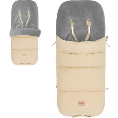 Produktbild von Winterfußsack mit für Kinderwagen Buggy Jogger Kinder waschbar warm Fußsack Natur Beige