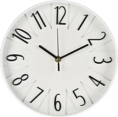 Image de Horloge murale ronde minimaliste 24,8 cm : Horloge de cuisine moderne, à piles, blanche