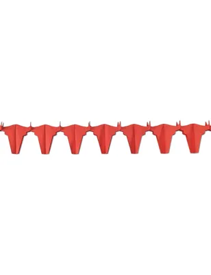 Productafbeelding van Vlamvertragende guirlande met stierenkoppen, rood, 4,5 meter - universele maat