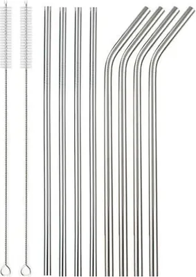 Produktbild von Edelstahl-Trinkhalme 2er-Set / 8er-Set farbig / me