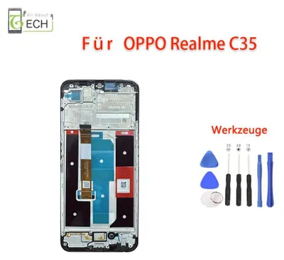 Produktbild von Für Oppo Realme C35 RMX3511 LCD Display mit Rahmen Bildschirm Touch Screen