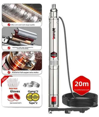 Zdjęcie produktu dla Pompa głębinowa, wielostopniowa, o wysokiej wydajności, 1100W, 14 wirników
