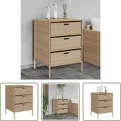 Produktbild von The Living Store Gartenschrank Beige 55x59x80 cm Poly Rattan