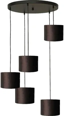 Produktbild von masterlight Pendelleuchte Venus 5-flammig Samt Schwarz Ø60cm