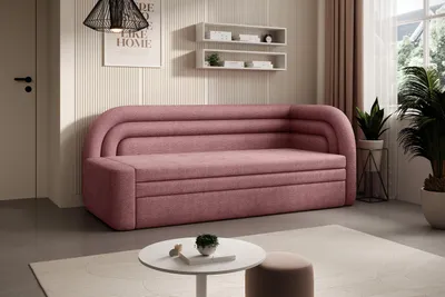 Produktbild von Schlafsofa FABILLO – Sofa mit Schlaffunktion & Bettkasten, Bouclé-Stoff, 223 × 86 cm